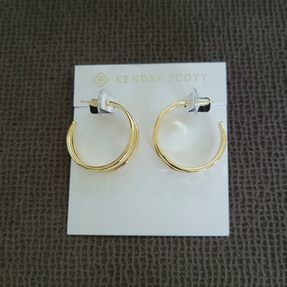 Kendra Scott "Zorte" Gold💛 Double✌Hoop Earrings - Picture 5 of 15